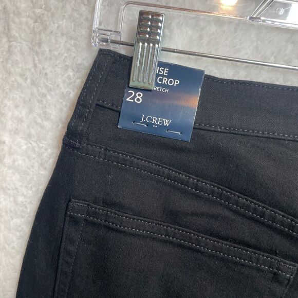 J Crew Jeans Womens 28 Black Flare Crop All Day Stretch Dark Wash Mid Rise BT057 - Picture 8 of 11